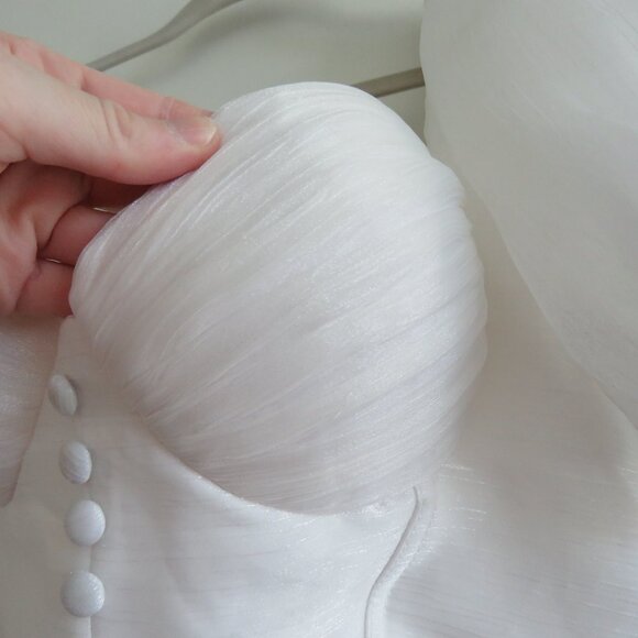 ADEIRLINA Here Comes The Sun White Puff Sleeve Bodice Dress Romantic Wedding - Picture 11 of 16